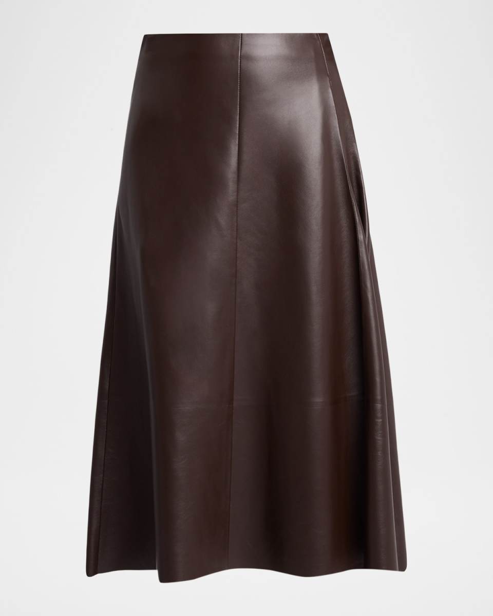Hedora Leather Midi Skirt